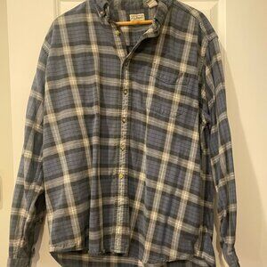 Vintage LL Bean Shirt Mens XL Blue Flannel Made In USA 100% Cotton